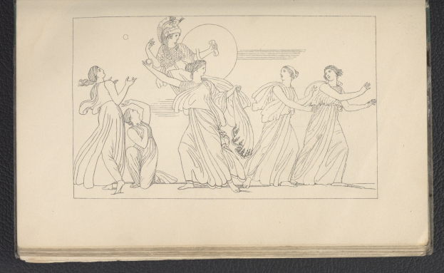 Ein Buchumschlag mit einer farbenfrohen Illustration einer Gruppe tanzender Frauen in dynamischen, synchronisierten Posen mit detaillierten Kleidung und Gesichtern.